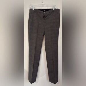 Theory Black and Gray Checkered Trousers